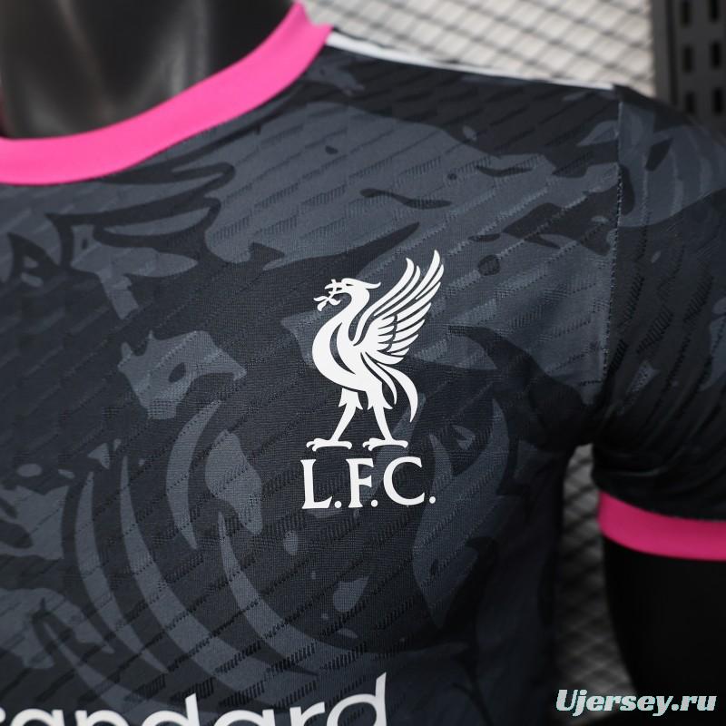 Player Version 25/26 Liverpool Black with Pink Accents Design Jersey