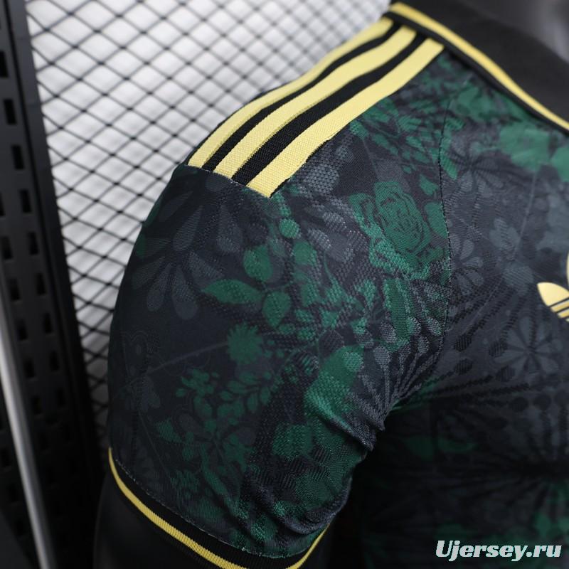 Player Version 2025 Mexico Black with Floral Pattern Design Jersey