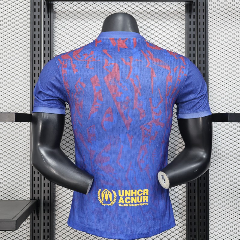 Player Version 25/26 Barcelona Blue with Red Pattern Jersey
