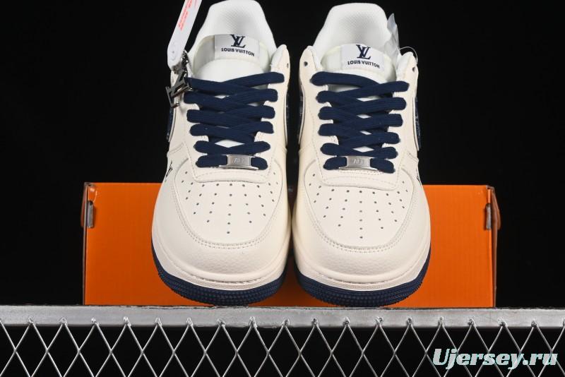 Nike Air Force 1'07 Low LV Collaboration Blue Denim Swoosh Casual Sneakers - XX3168-128