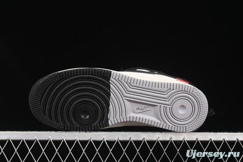 Nike Air Force 1 '07 Low Supreme Collaboration Dual-Tone Grey Black Drawstring Casual Sneakers - DM6868-069