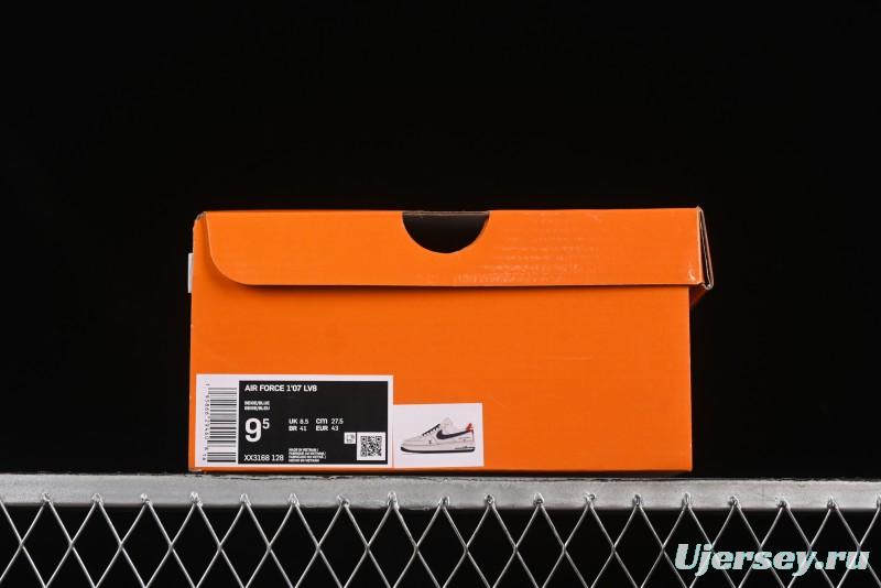 Nike Air Force 1'07 Low LV Collaboration Blue Denim Swoosh Casual Sneakers - XX3168-128