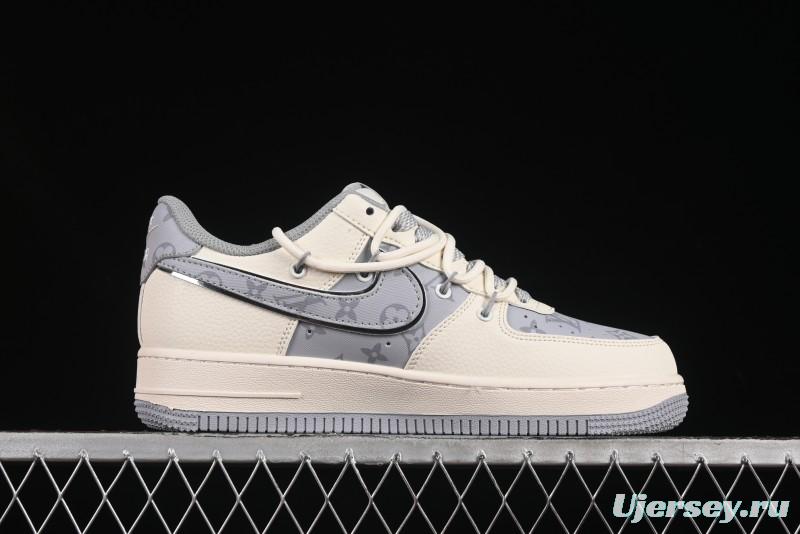 Nike Air Force 1'07 Low LV Collaboration Grey Print Drawstring Casual Sneakers - DM6868-062