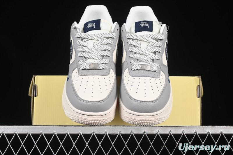 Nike Air Force 1 '07 Low Stussy Double Flame Casual Sneakers with Full-Length Air Cushion - XS1958-555