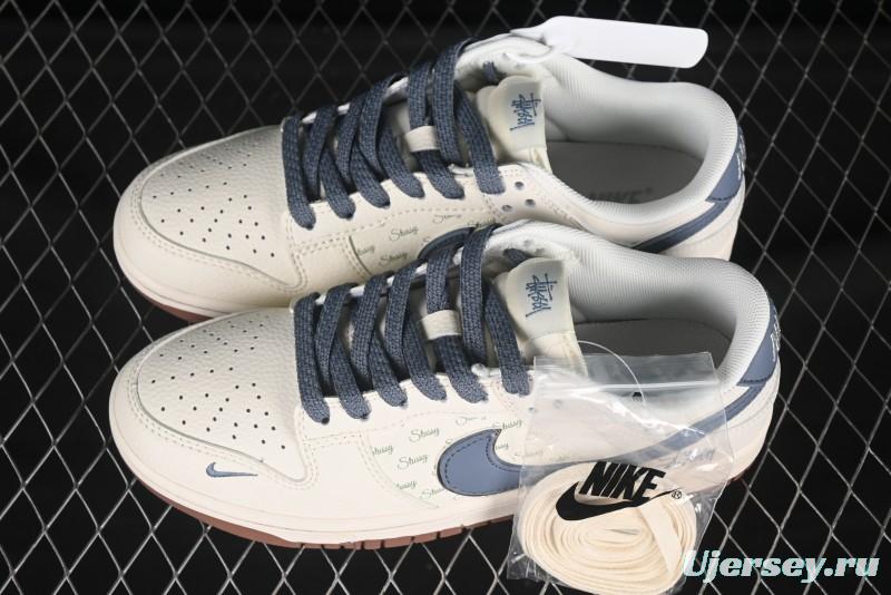 Nike SB Dunk Low Stussy Light Blue Brown Anniversary Custom Low-Top Casual Skate Shoes - ZH2598-247