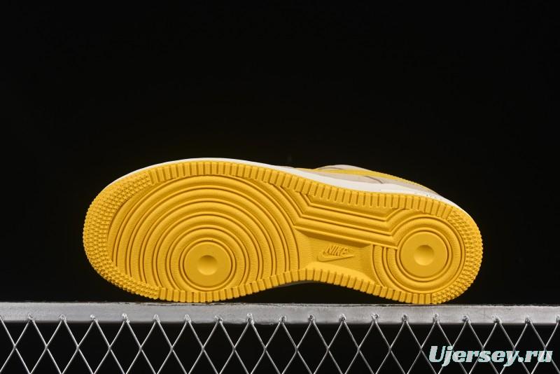Nike Air Force 1'07 Low LV Collaboration Grey Yellow Casual Sneakers - HQ2037-322