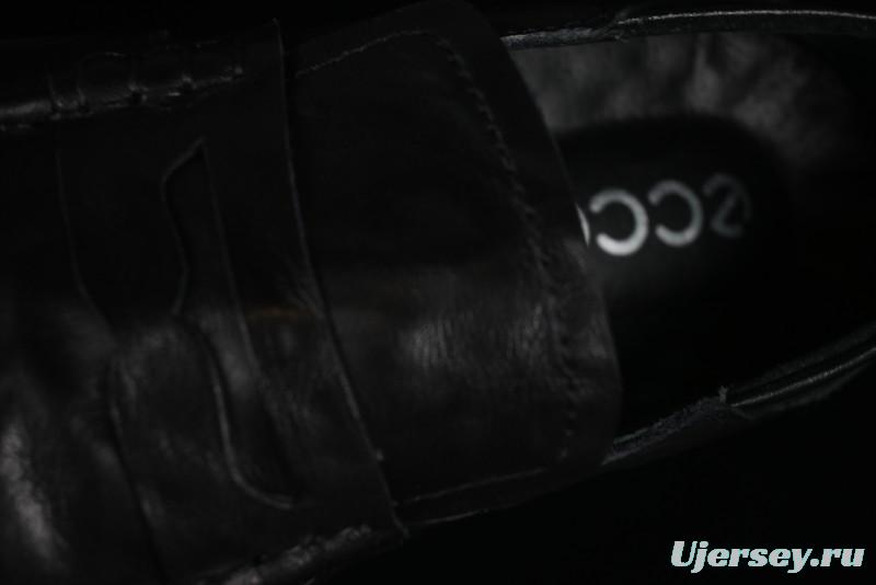 ECCO Soft Moc Summer Genuine Leather Breathable Slip-On Driving Shoes - 63516801001