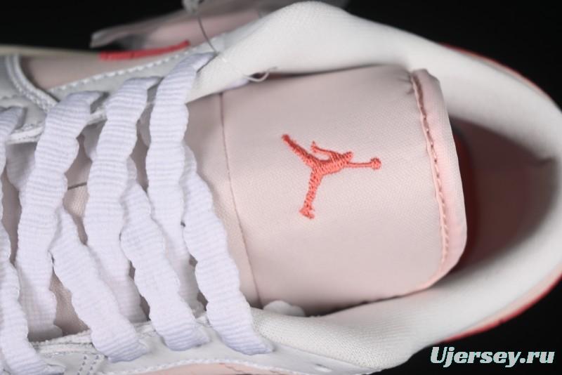 Nike Air Jordan 1 Low AJ1 White Pink Low-Top Casual Sneakers - IB8156-133