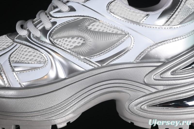 GG-CC Chunky Low Casual Fashion Sneakers with Thick Sole and Height Increasing Design - 2607 Silver