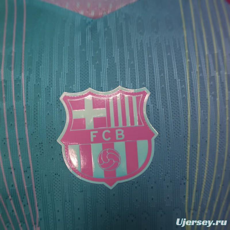 Player Version 25/26 FC Barcelona Mint Green with Pink Trim Jersey