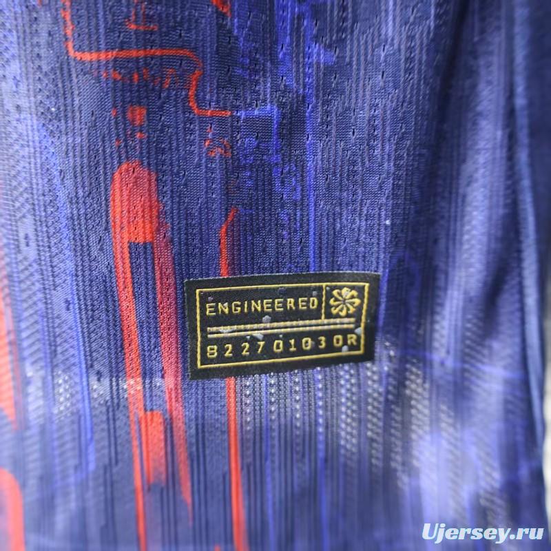 Player Version 25/26 FC Barcelona Purple with Red Streak Pattern Jersey