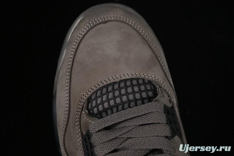 Nike Air Jordan 4 Retro Sneakers in Cave Stone Brown with Black Mesh and TPU Details - FV5029-200