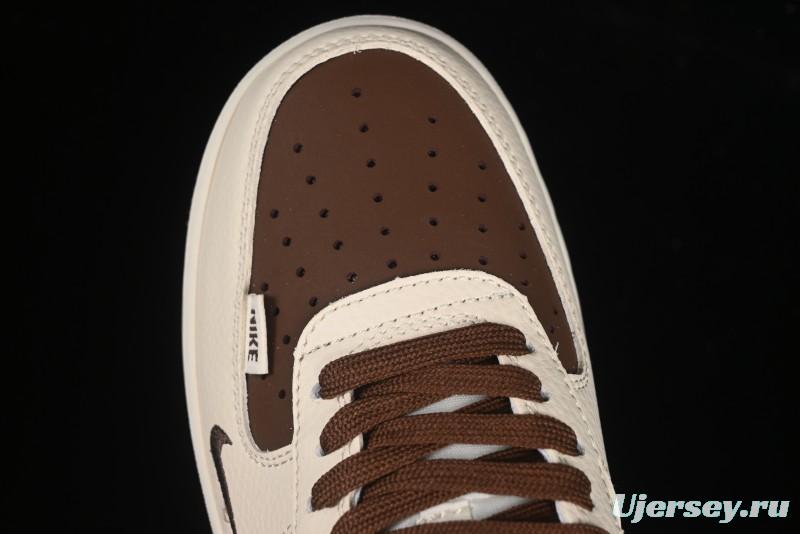 Nike Air Force 1 '07 Low BAPE Collaboration Beige Brown Graffiti Swoosh Casual Sneakers - DF0188-061