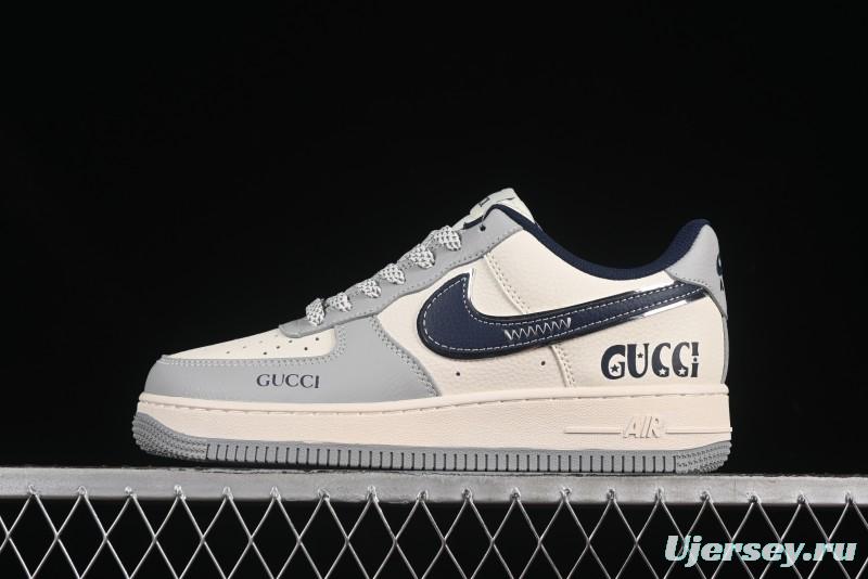 Nike Air Force 1 '07 Low Gucci Collaboration Grey Blue Swoosh Casual Sneakers - XS1958-543