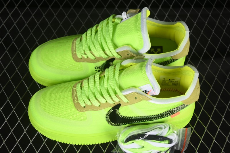 Nike Off White x Air Force 1 Low OW Collaboration Transparent Yellow Sneakers - AO4606-700
