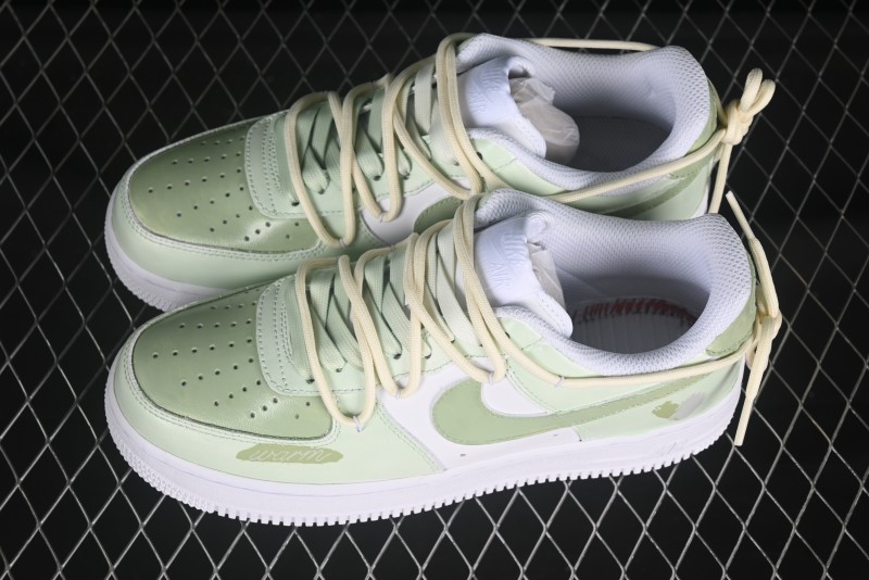 Nike Air Force 1'07 Low "Green Love" 520 Limited Edition Casual Sneakers with Small Green Heart Design - DH2920-111