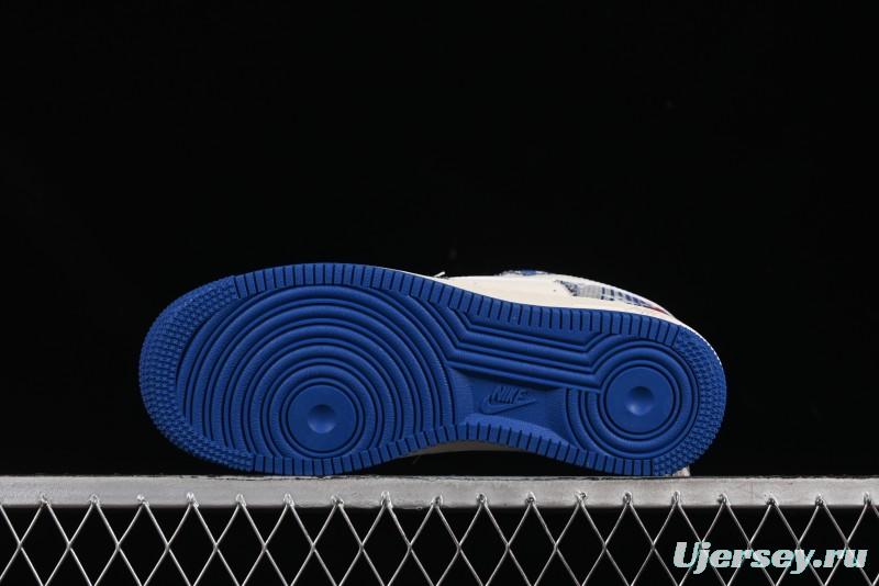 Nike Air Force 1 '07 Low Stussy Collaboration Gradient Denim Casual Sneakers - XS1958-586