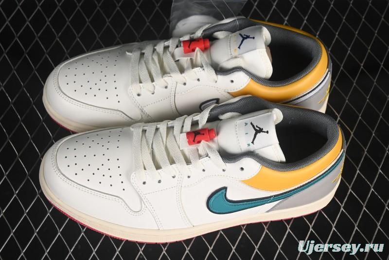 Nike Air Jordan 1 Low AJ1 Mismatched Swoosh Casual Sneakers - HV4511-133