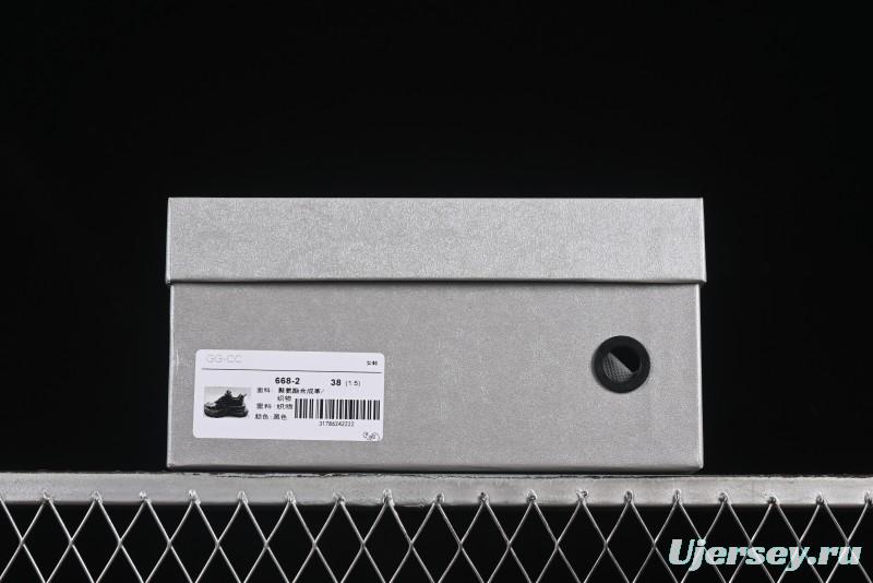 GG-CC 25ss New Platform Chunky Sneakers with 7CM Height Increase and Irregular Design - 668-2 Black