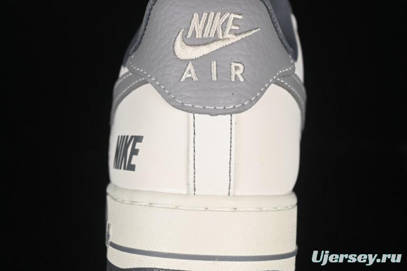 Nike Air Force 1 '07 Low Casual Sneakers in Cream Grey with Full-Length Air Cushion - SC9207-534