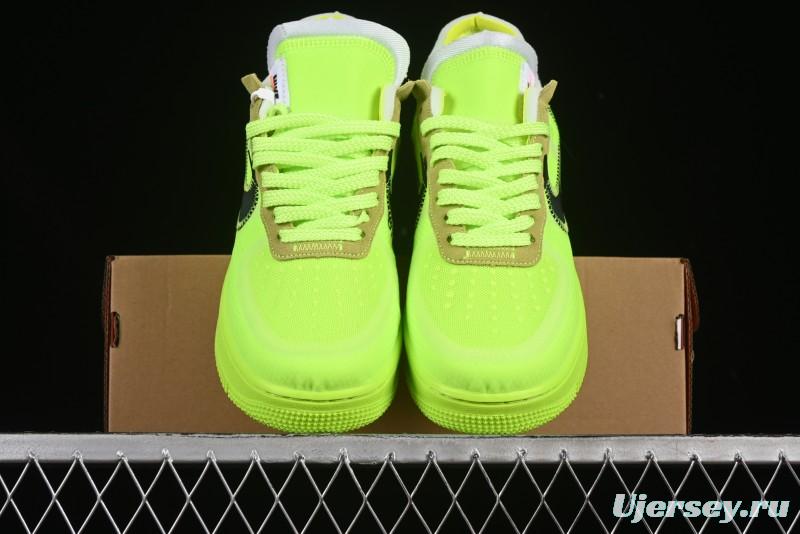 Nike Off White x Air Force 1 Low OW Collaboration Transparent Yellow Sneakers - AO4606-700