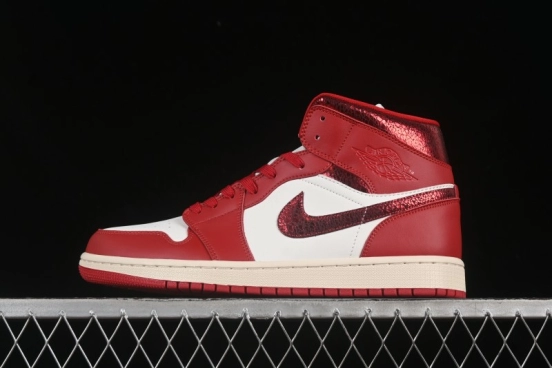 Nike Air Jordan 1 Mid AJ1 China Red Mid-Top Casual Sneakers - HJ9337-106