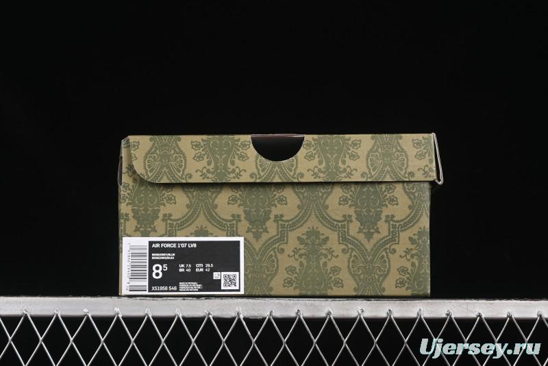 Nike Air Force 1 '07 Low Gucci Collaboration Silver Swoosh Casual Sneakers - XS1958-546