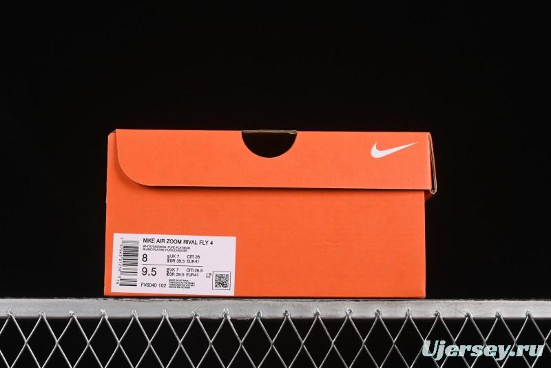 Nike Zoom Rival Fly 4 Lightweight Responsive Running Shoes with Flyknit and React Technology - FV6040-102