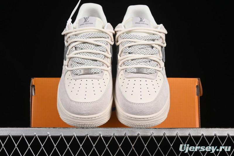Nike Air Force 1 '07 Low LV Collaboration Two-Tone Red Heel Drawstring Casual Sneakers - DM6868-084