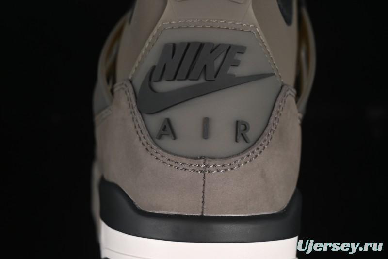 Nike Air Jordan 4 Retro Sneakers in Cave Stone Brown Suede with Black Mesh - FV5029-200
