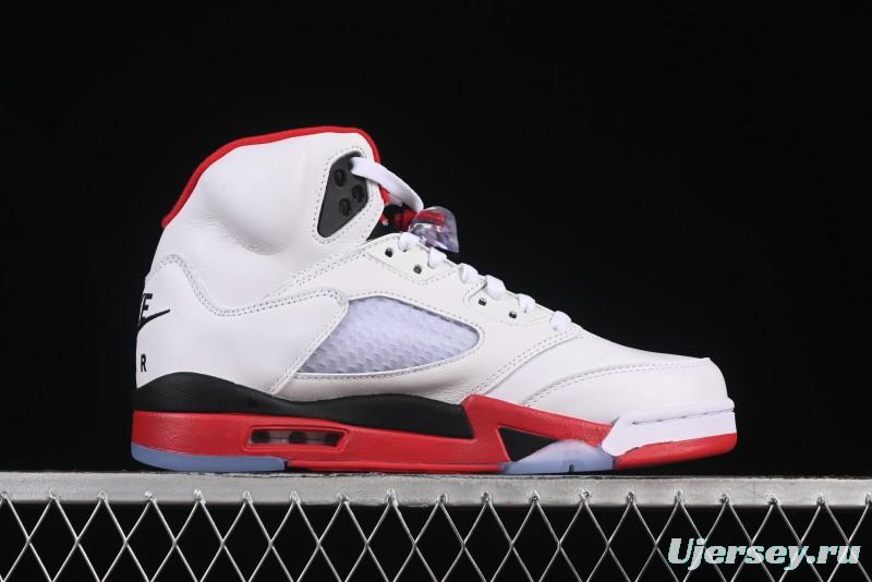 Nike Air Jordan 5 Retro Basketball Shoes Fire Red Black Tongue - HQ7978-101