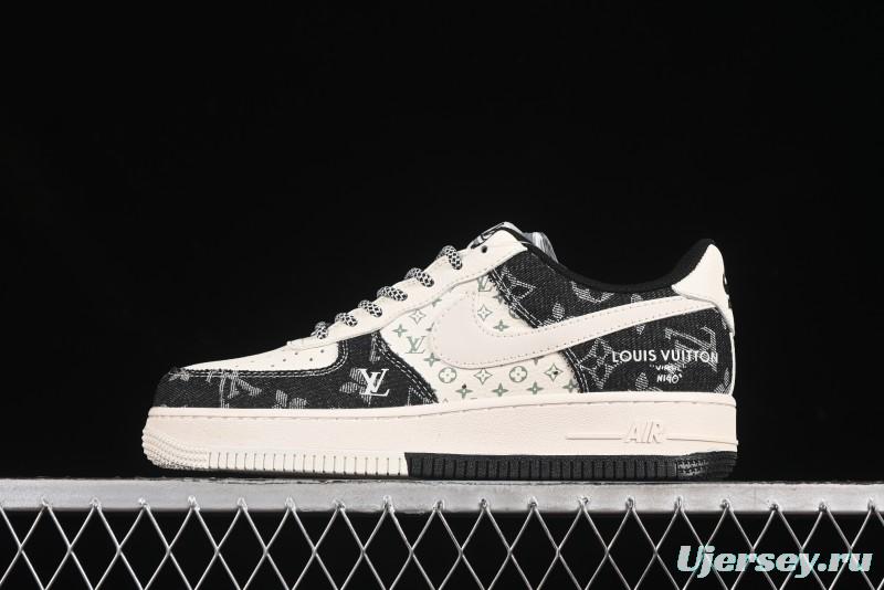Nike Air Force 1 '07 Low LV Collaboration Double Print Denim Casual Sneakers - YX5066-317
