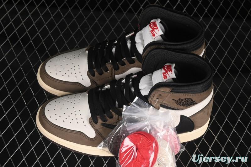 Nike Travis Scott x Air Jordan 1 High OG AJ1 Reverse Swoosh Limited Edition - CD4487-100