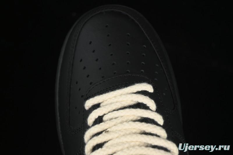 Nike Air Force 1 '07 Low Casual Sneakers in Black & White with Hemp Rope Detailing - ZH0316-073