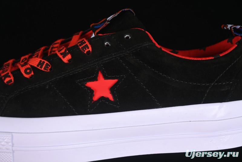 Converse One Star Low Top Casual Sneakers with Hello Kitty Collaboration - Pink Star and Embroidered Bow Design - 163904C