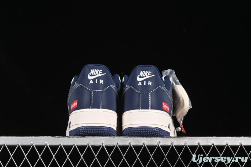 Nike Air Force 1 '07 Low Supreme Collaboration Grey Blue Casual Sneakers - HH7518-054