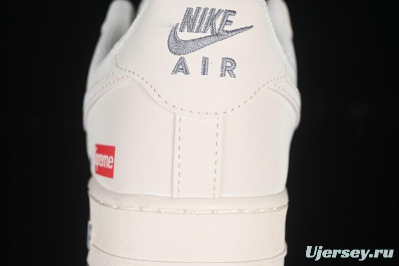 Nike Air Force 1 '07 Low Supreme Collaboration Dual-Tone Grey Print Casual Sneakers - HH7518-077