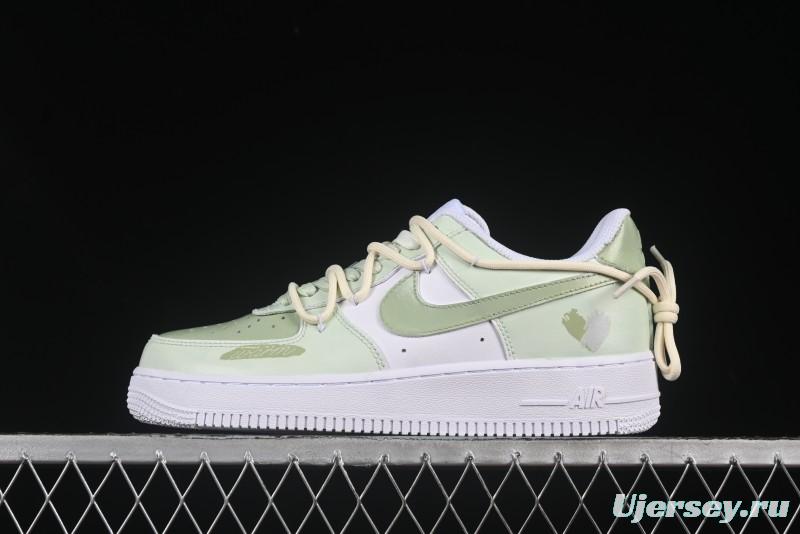Nike Air Force 1'07 Low "Green Love" 520 Limited Edition Casual Sneakers with Small Green Heart Design - DH2920-111