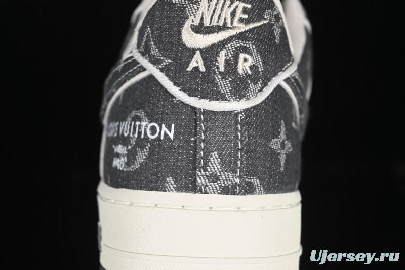 Nike Air Force 1'07 Low LV Collaboration Black Denim Casual Sneakers - SC9207-530