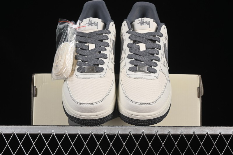 Nike Air Force 1'07 Low Stussy Collaboration Woven Fabric Low-Top Casual Sneakers - BZ6808-101