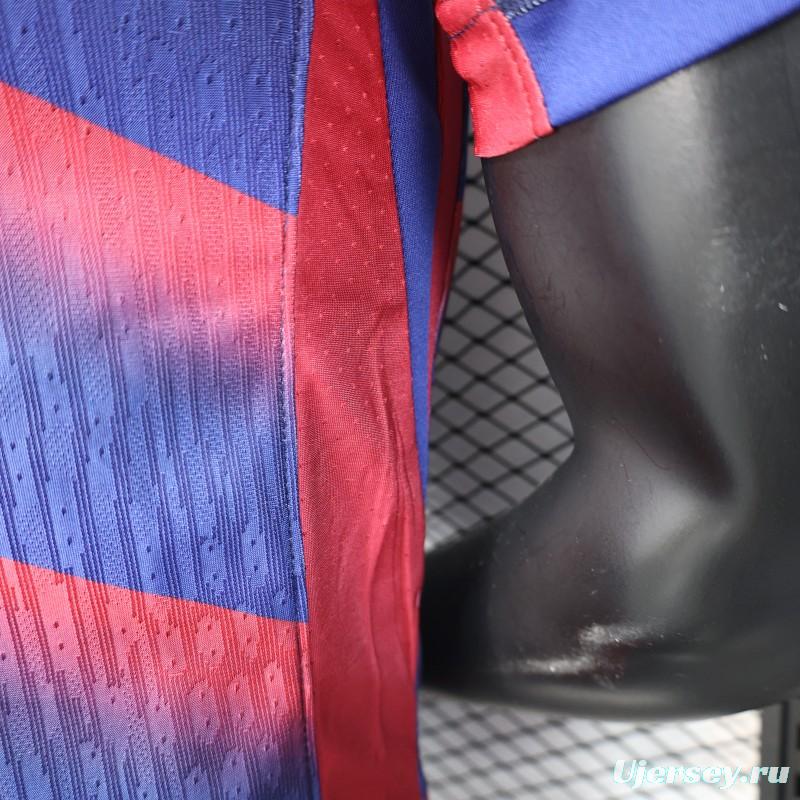 Player Version 25/26 FC Barcelona Blue with Red Diagonal Stripes Jersey