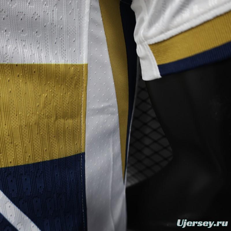 Player Version 25/26 Club America Away White with Navy and Gold Eagle Crest Jersey