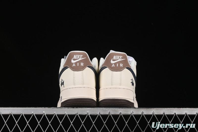Nike Air Force 1 '07 Low Stussy Collaboration Cartoon Swoosh Casual Sneakers - ZH2598-309