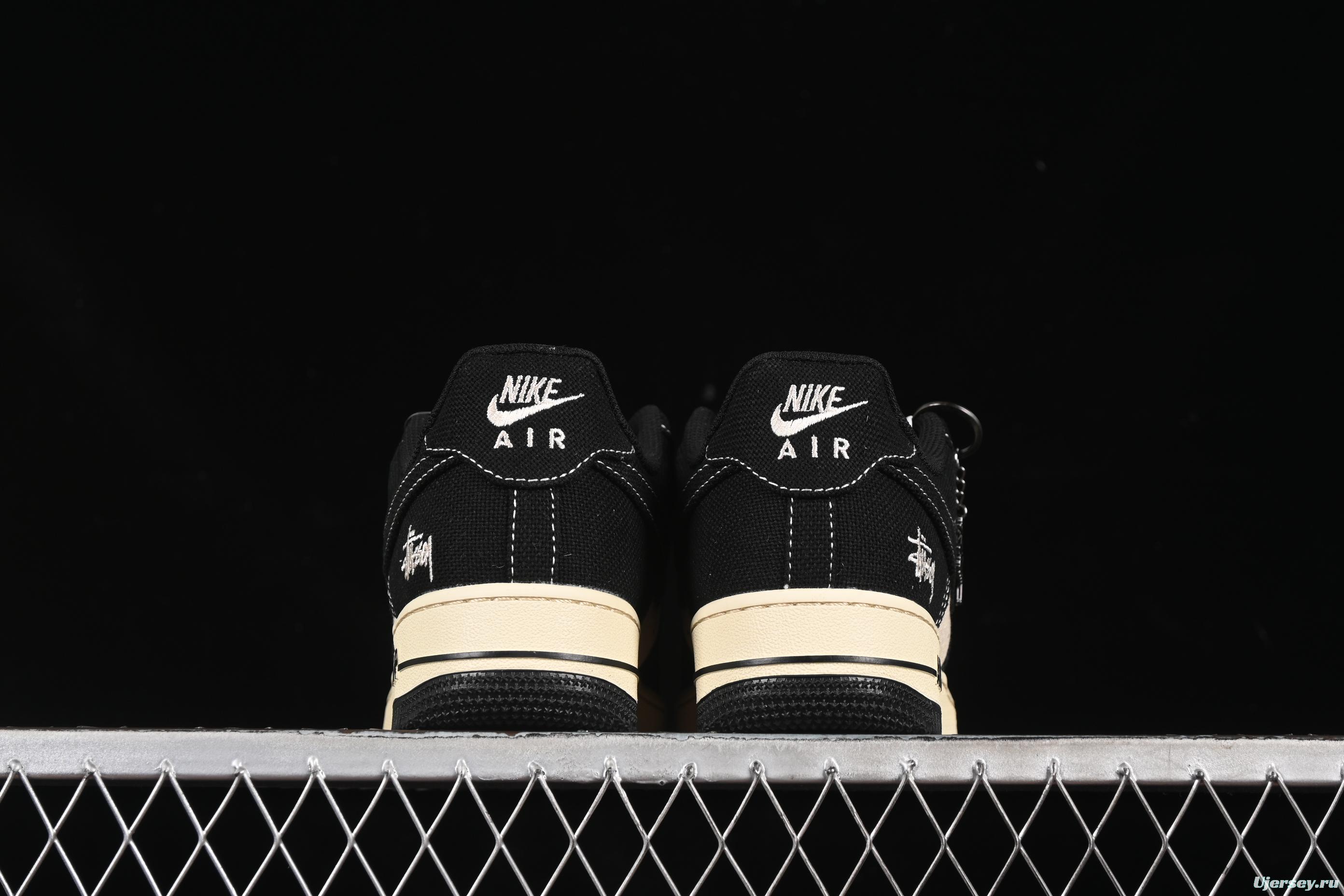 Nike Air Force 1 '07 Low Stussy Collaboration Beige Black Hemp Low-Top Casual Sneakers - XX3168-156