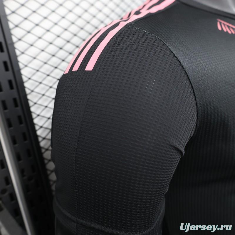 Player Version 2025 Algeria Black with Pink Ornamental Pattern Jersey