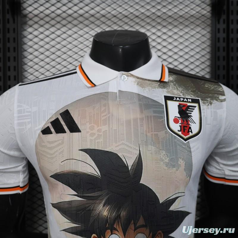 Player Version 2025 Japan White with Dragon Ball Goku Graphic Jersey