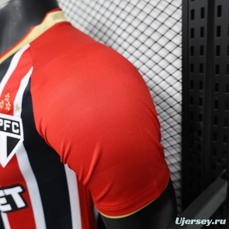 Player Version 25/26 Sao Paulo Home Jersey With Full Sponsors
