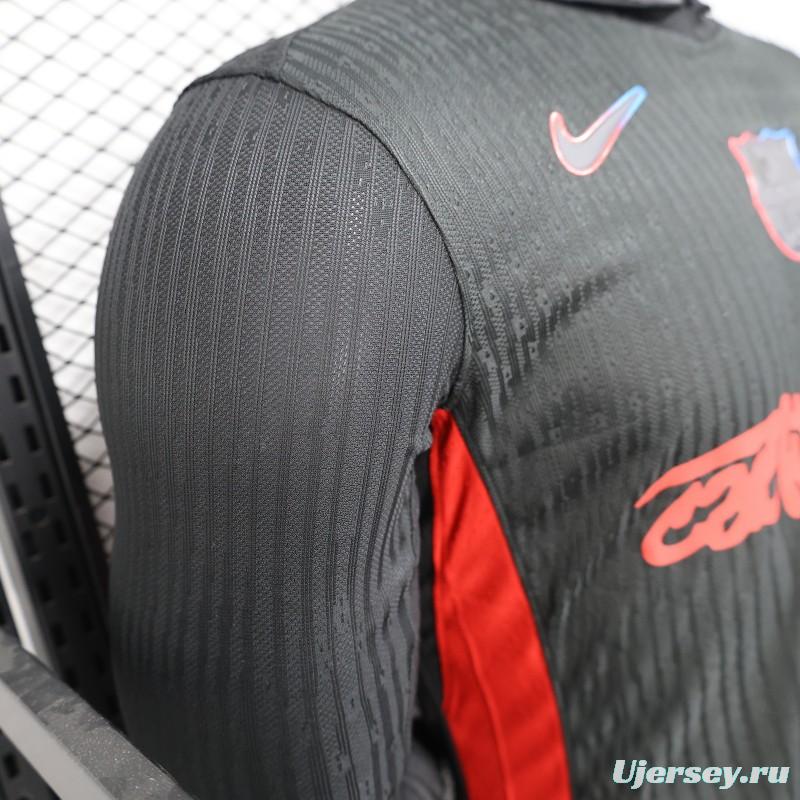 Player Version 24/25 Barcelona x Travis Scott Away Black Jersey With Red Sponsor