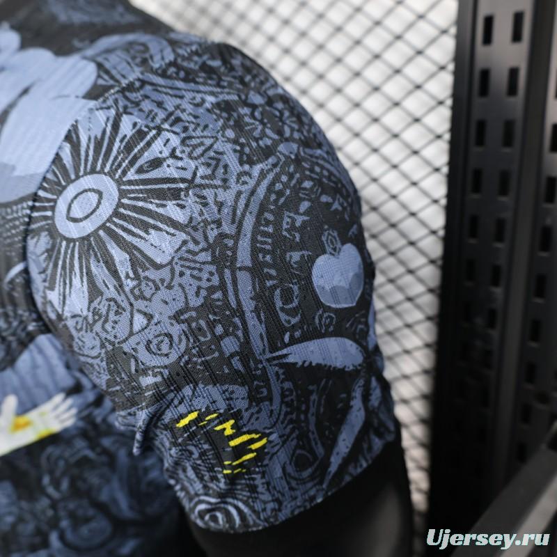 2025 Brazil National Team Special Edition Religious Concept Jersey - Christ the Redeemer Design - Dark Blue