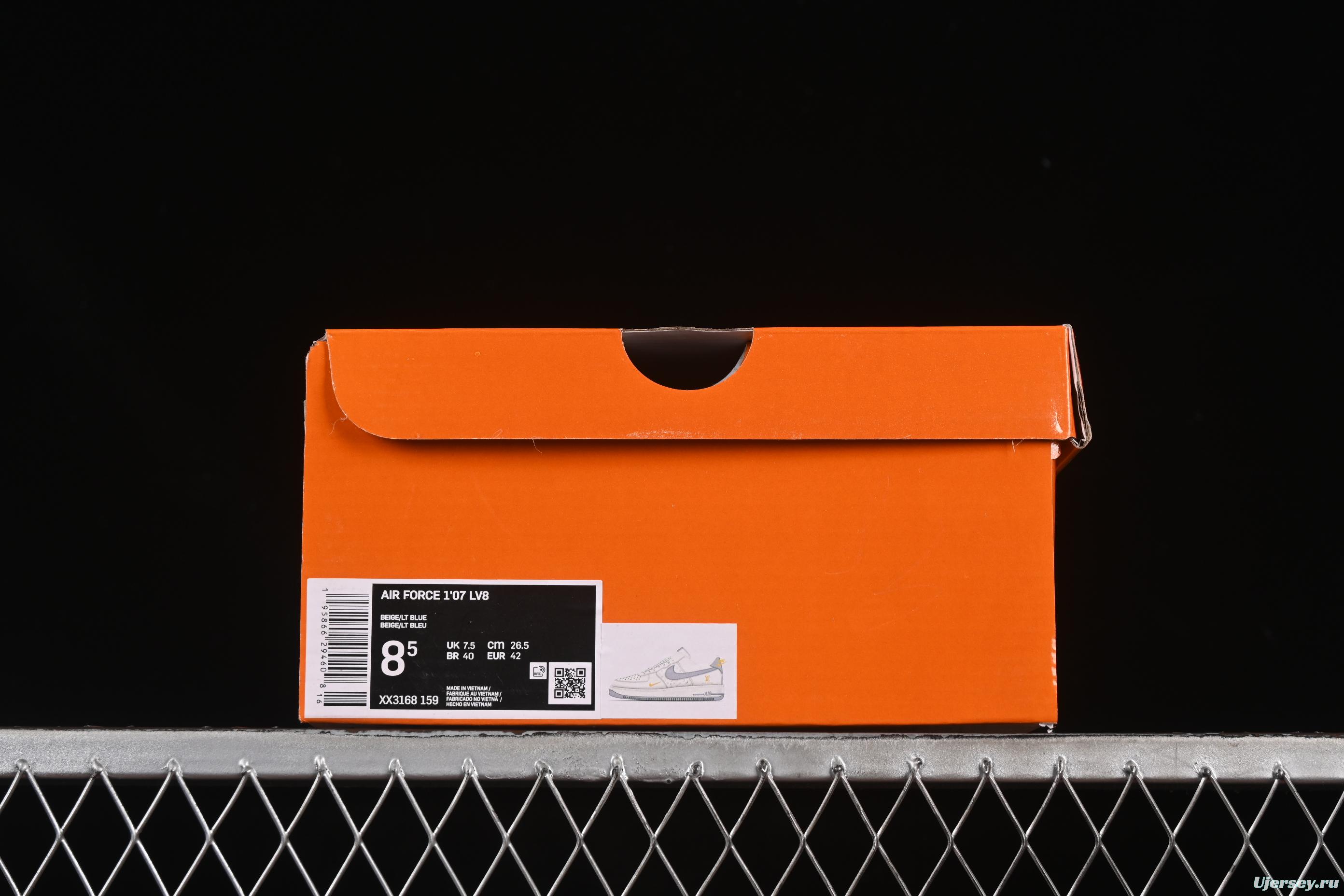 Nike Air Force 1'07 Low LV Collaboration Print Small Gold Swoosh Casual Sneakers - XX3168-159